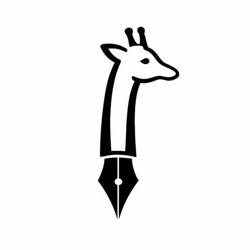 Logo Florin Săcălean – girafă stilizată și peniță